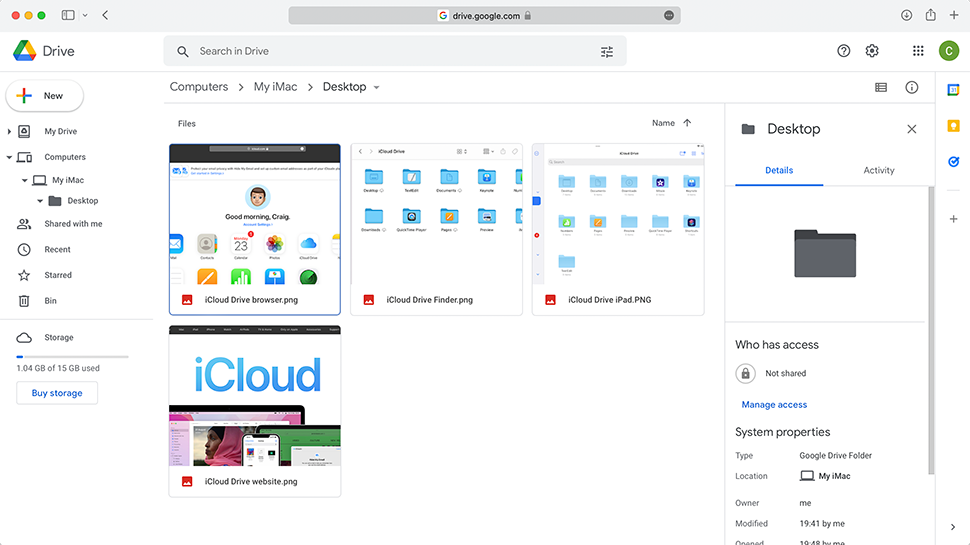 Google Drive browser