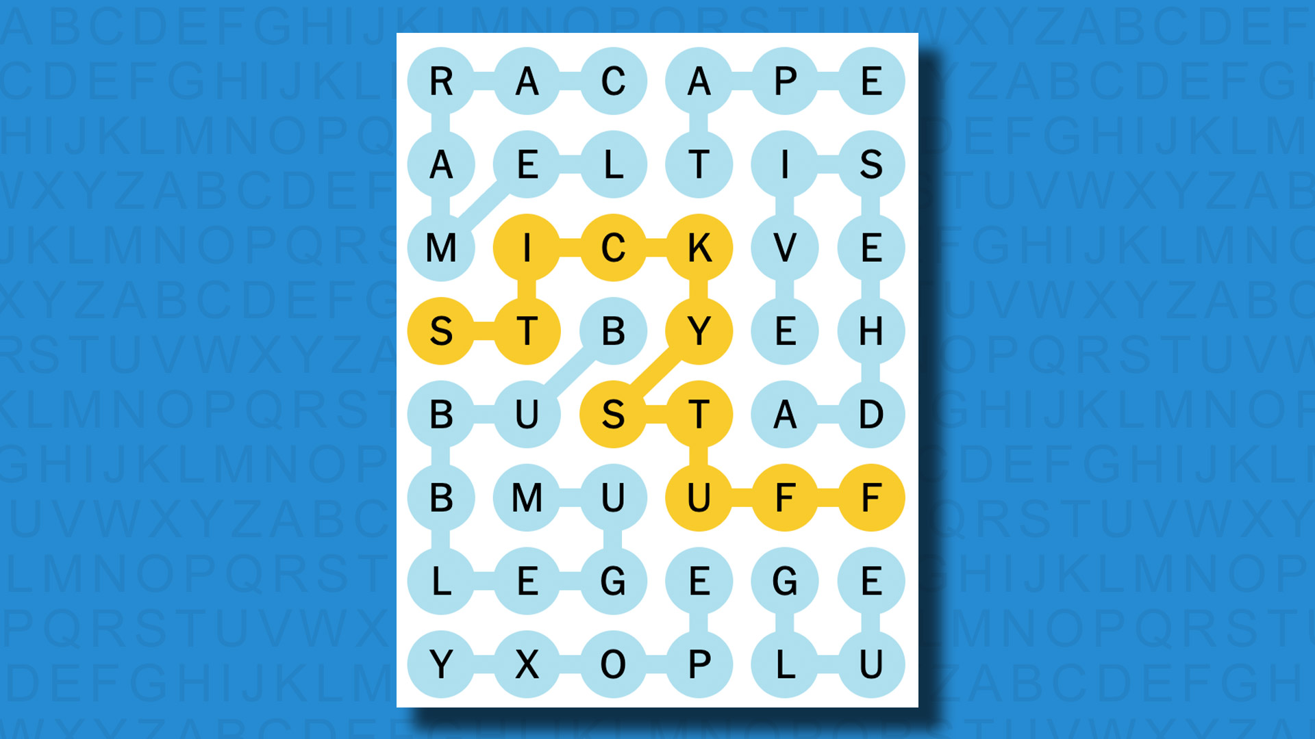 NYT Strands answers for game 150 on a blue background