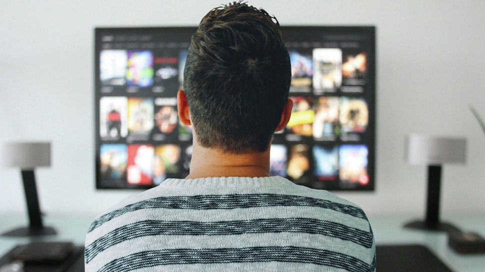 Person watching broadcast entertainment