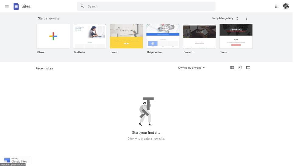 Google Sites template