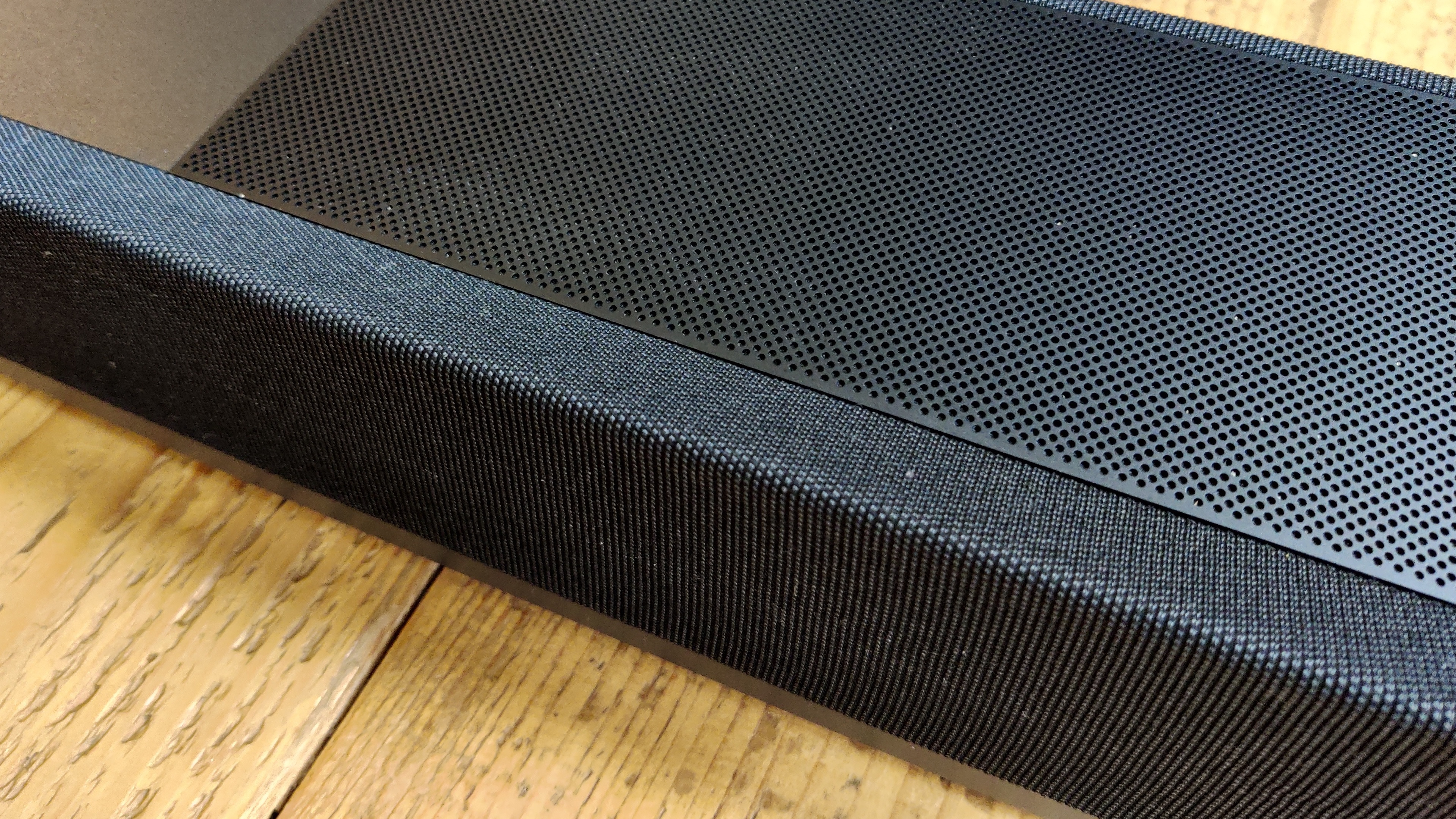A closeup of the Sennheiser Ambeo Soundbar Plus