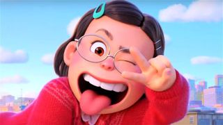 Meilin “Mei” Lee throwing up the peace sign in Turning Red