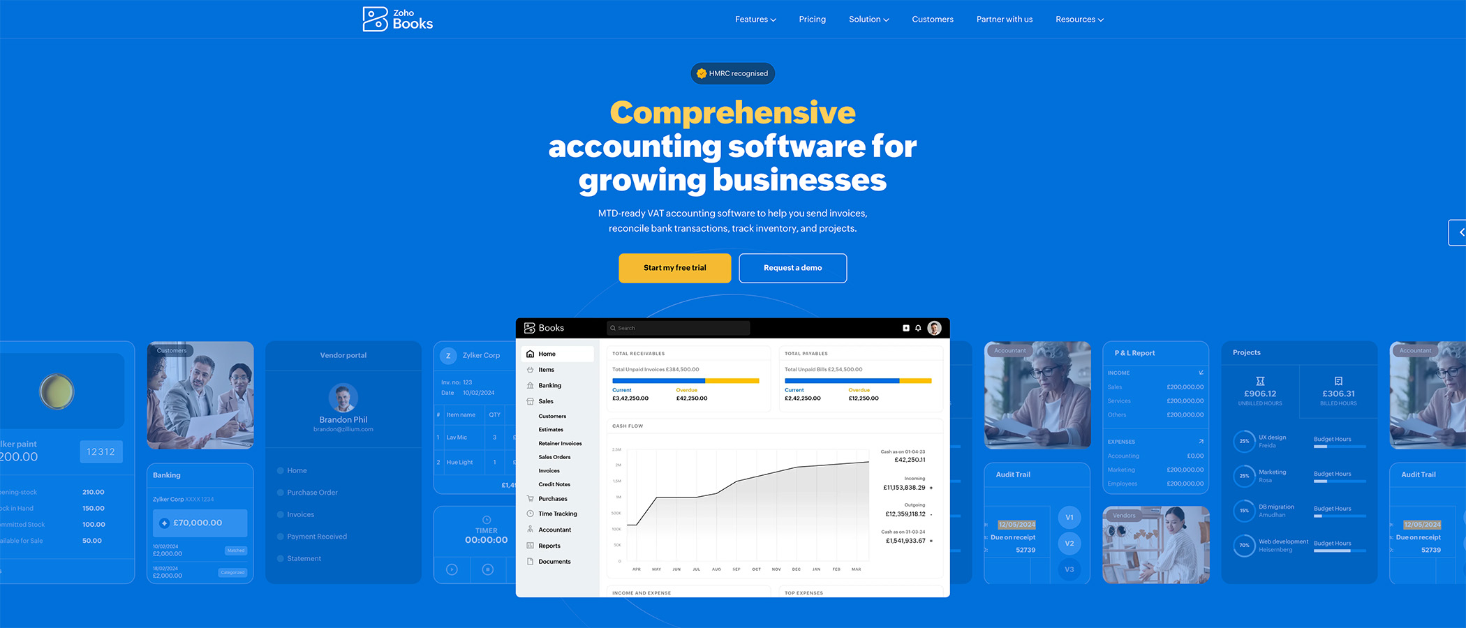 Zoho Books website