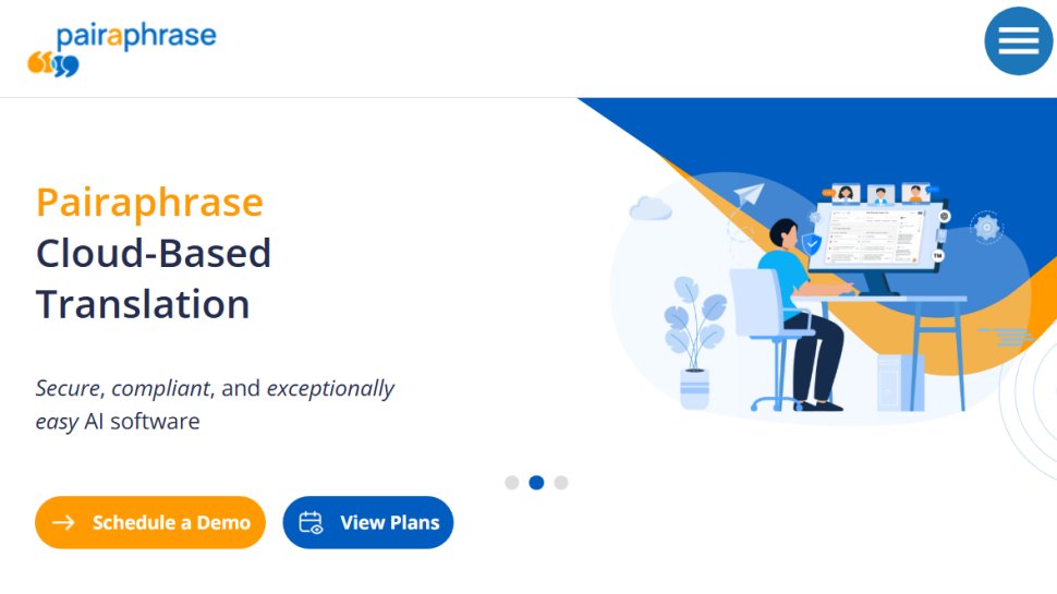 Website screenshot of Pairaphrase (November, 2025)