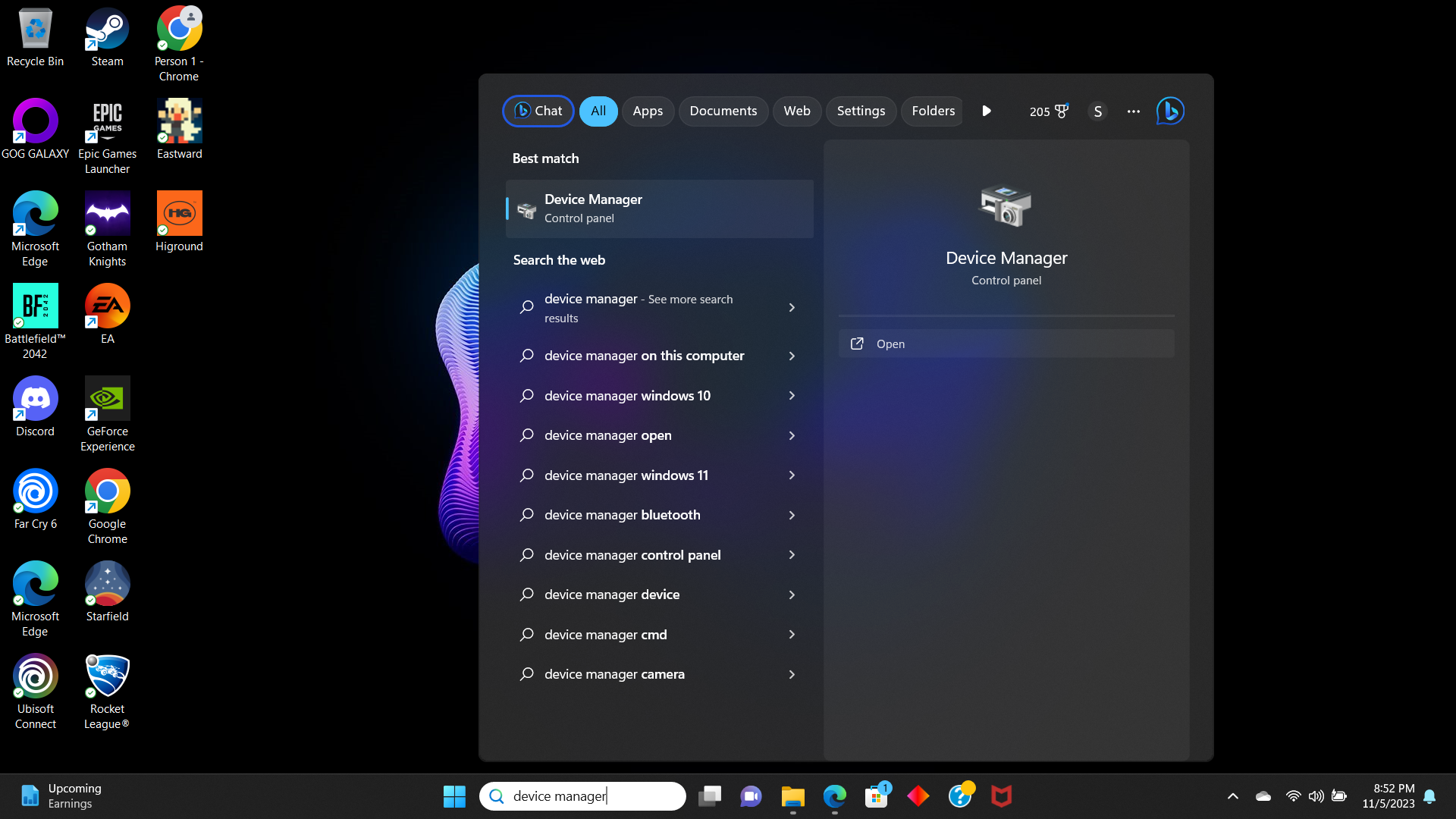 how to check what graphics card you have - open device manager