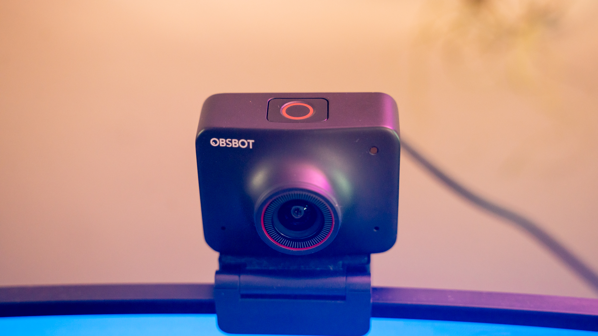 Obsbot Meet 4K mounted on a display