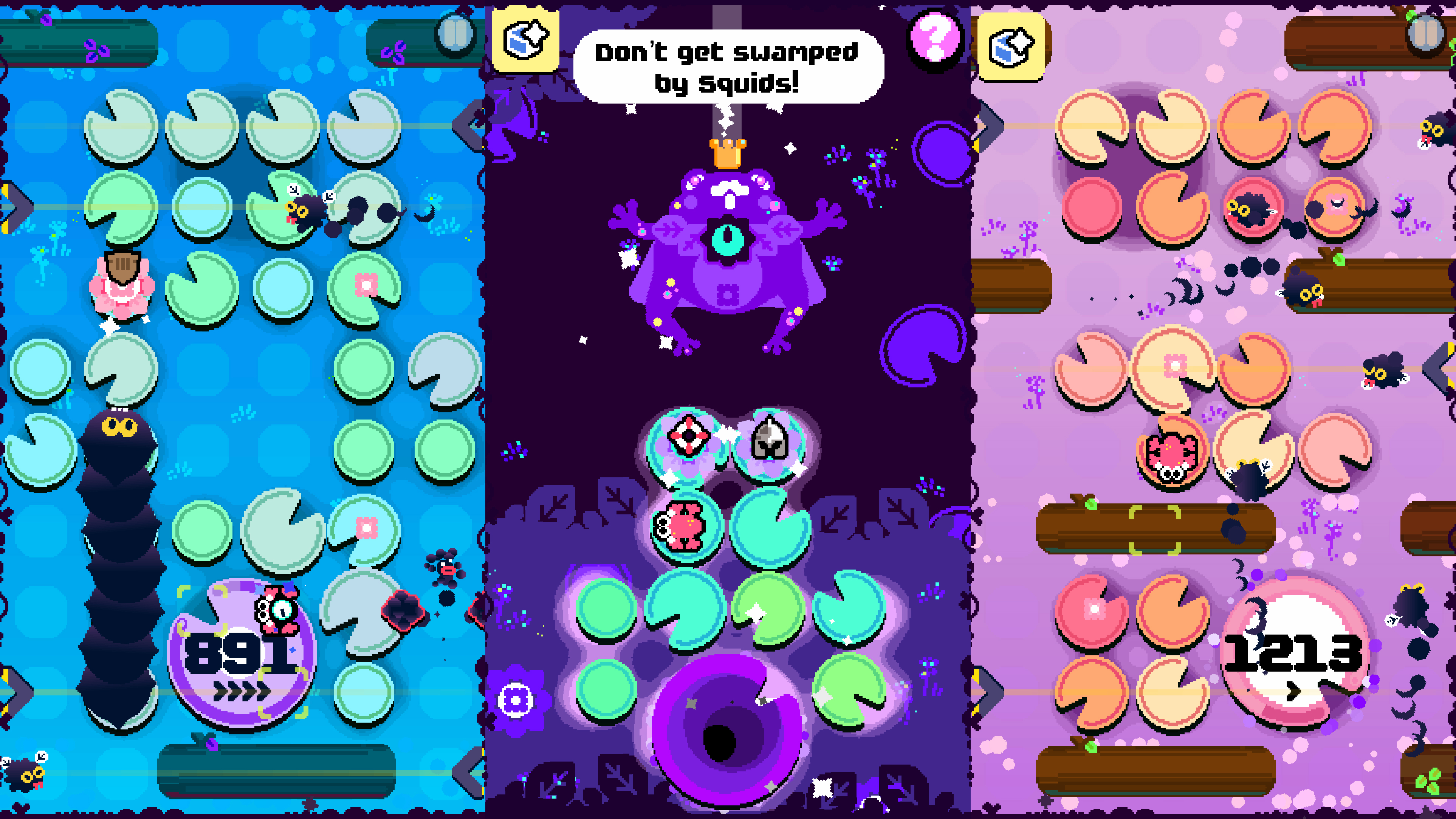Screenshots showing Froglike: The Frog Roguelike