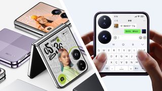 Several Xiaomi Mix Flip phones on a grey background