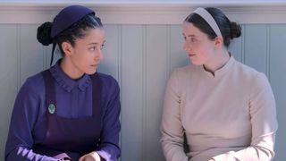 Agnes and Daisy look at each other
