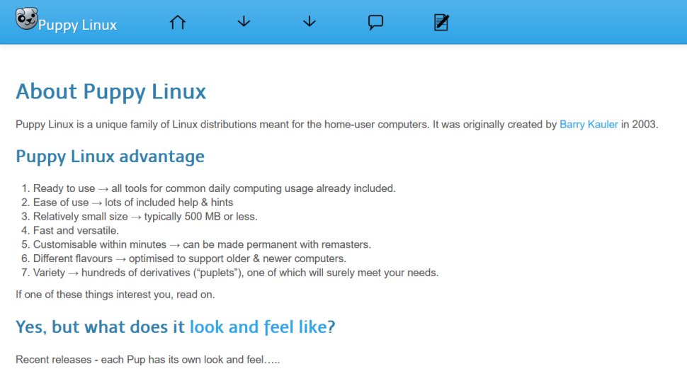 Puppy Linux website screenshot (September 2025).