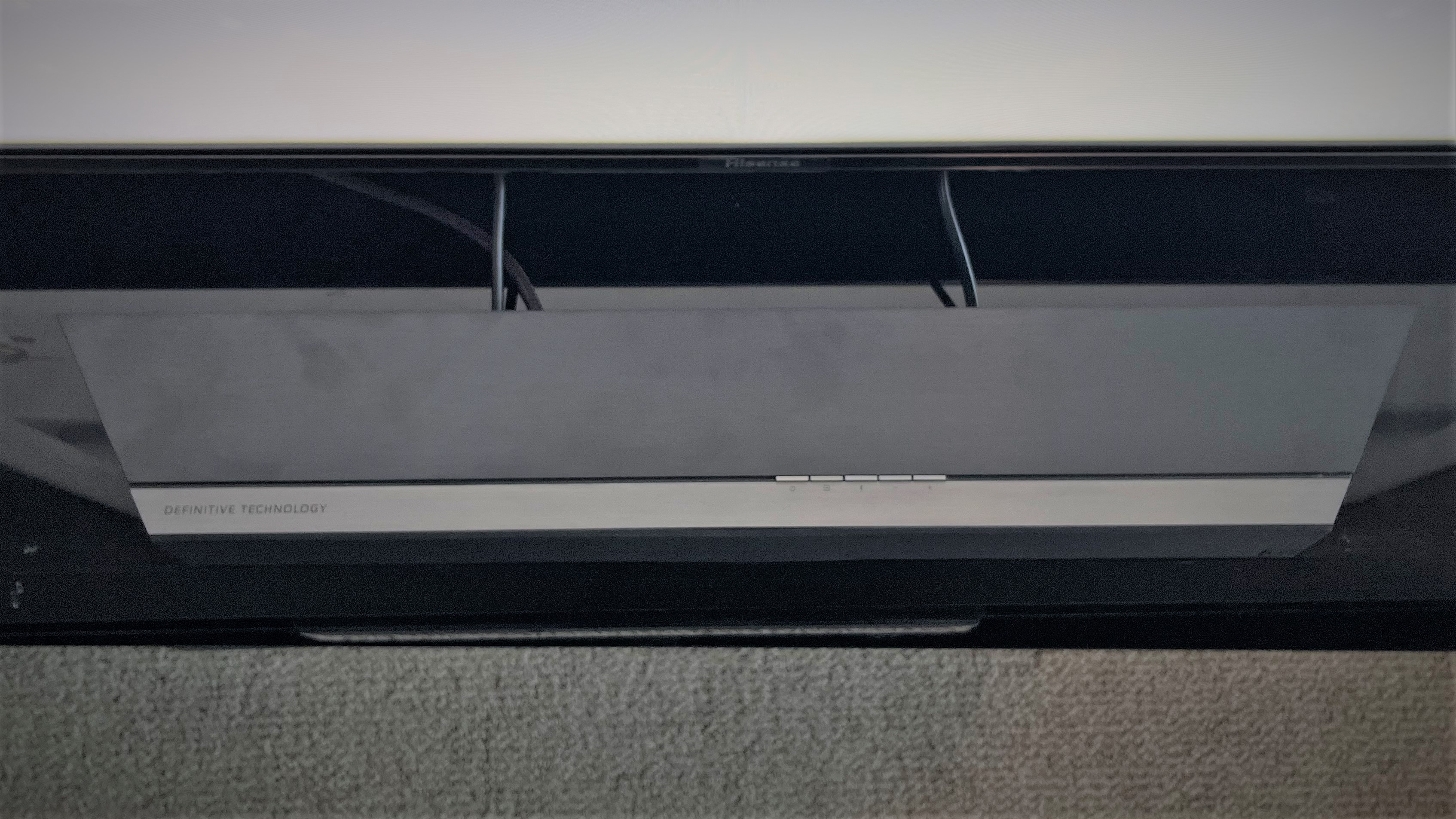 Definitive Technology Studio 3D Mini soundbar top surface with control buttons