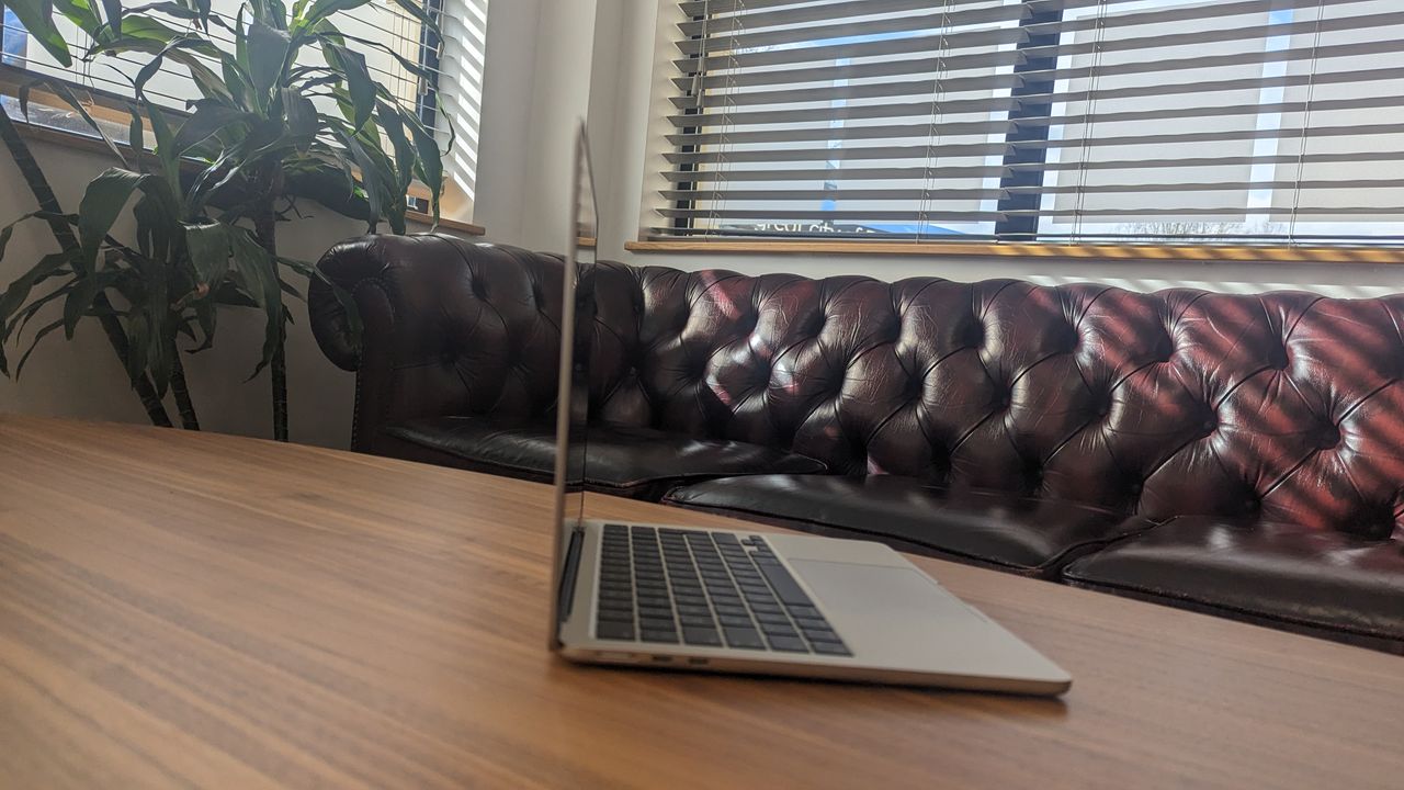 New MacBook Air 13-inch with M3 being used in a cafe
