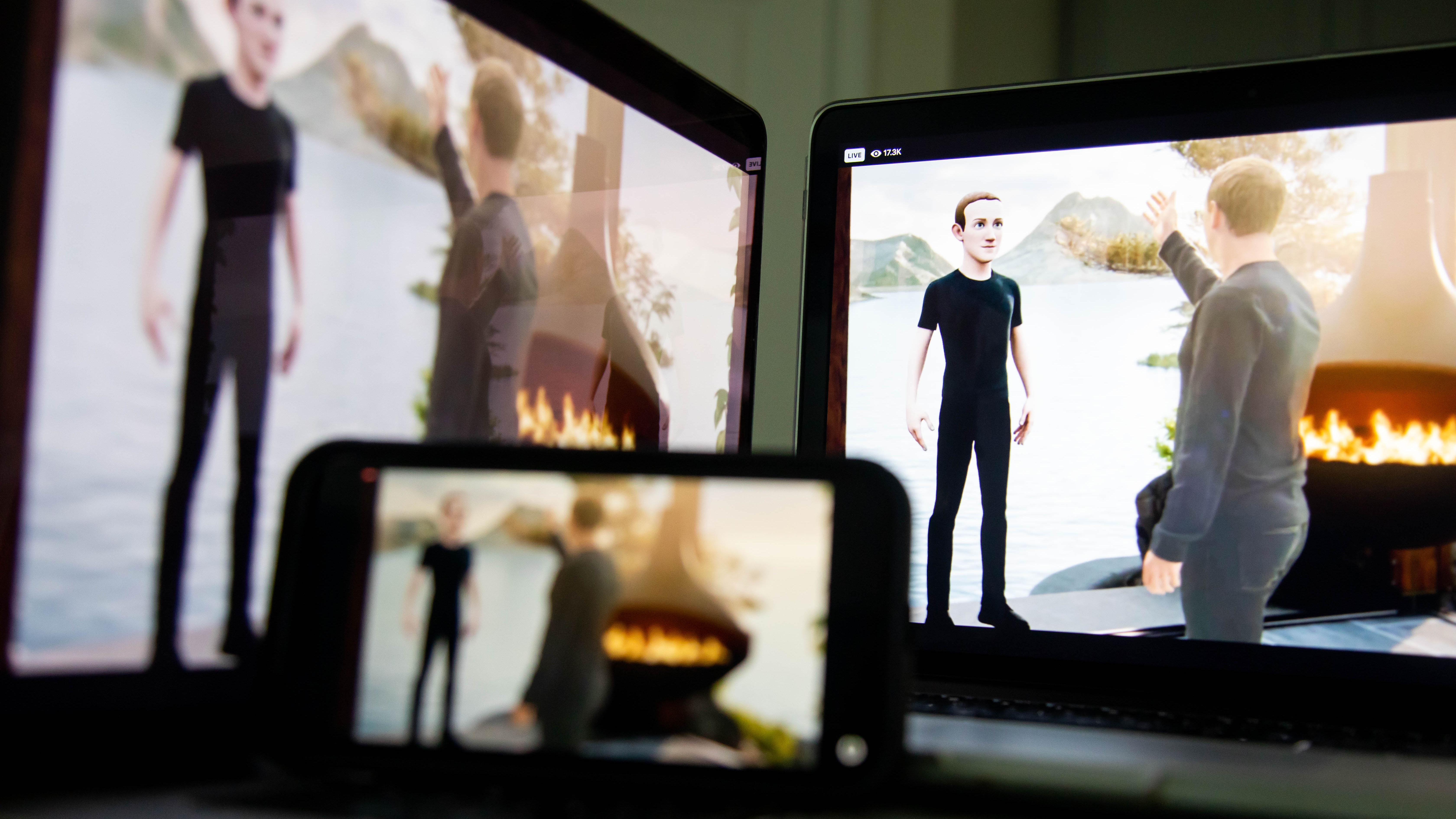 Mark Zuckerberg, adjusts an avatar of himself during the virtual Facebook Connect event, where the company announced its rebranding as Meta, in New York, U.S., on Thursday, Oct. 28, 2021. 