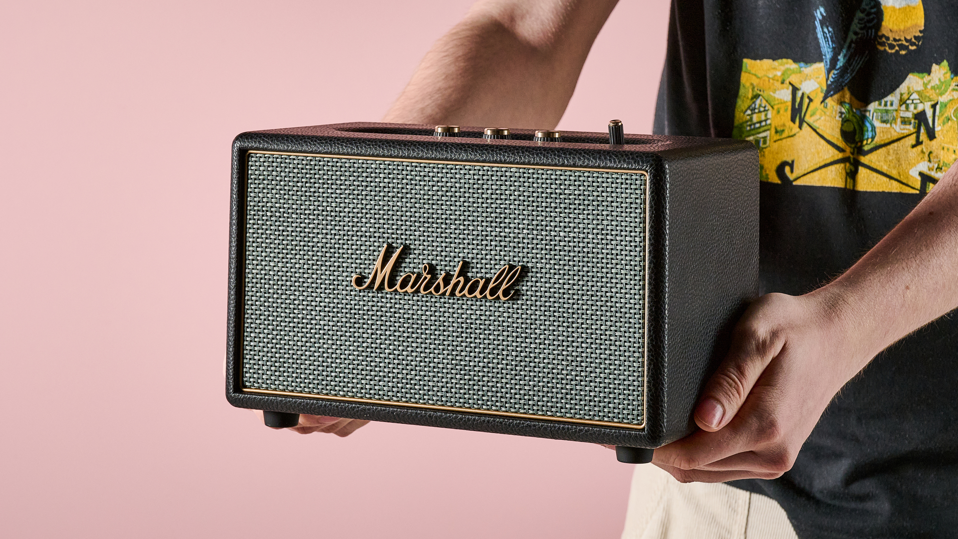 Man holding the Marshall Acton IV