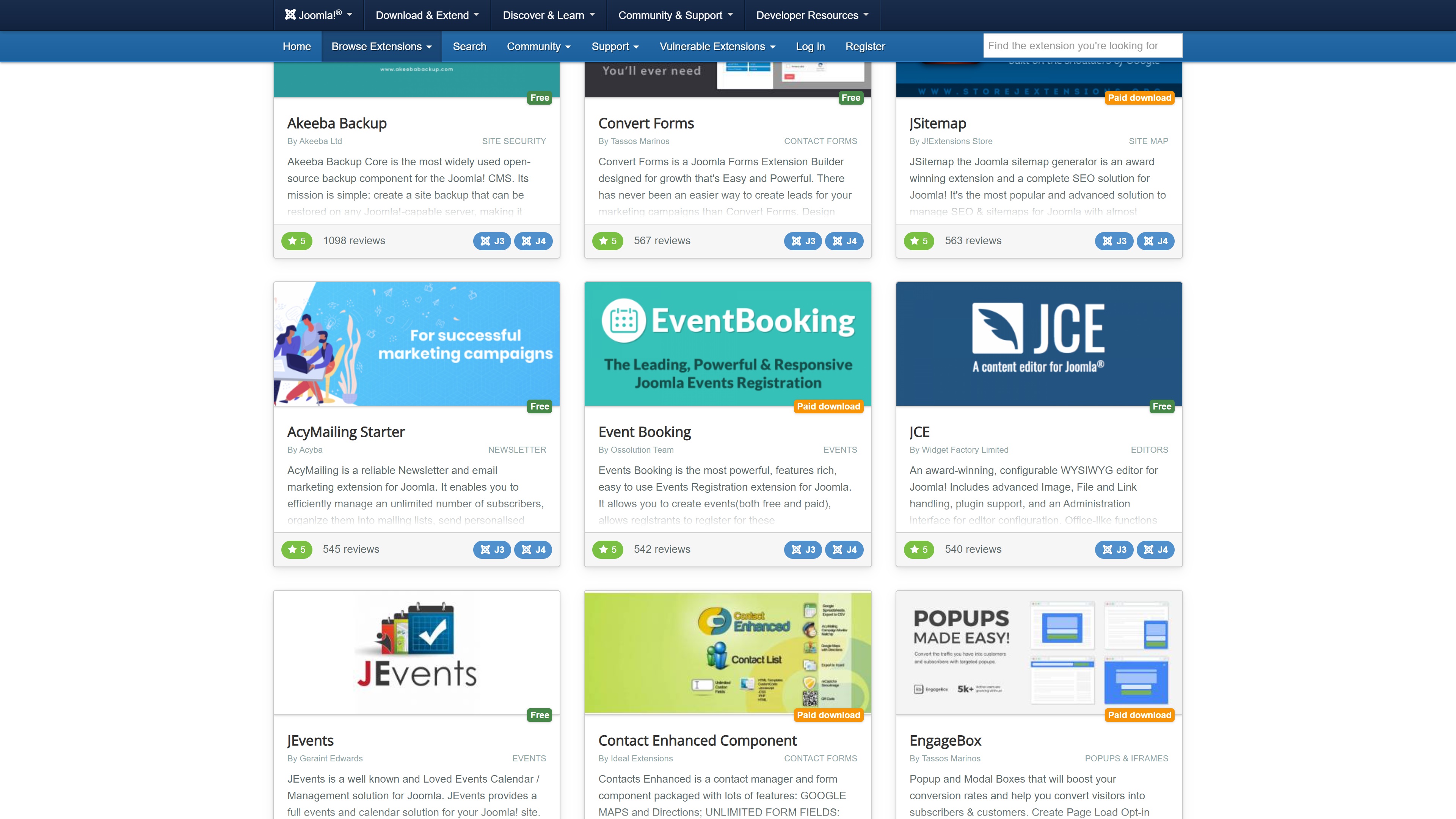 Joomla Extensions Directory