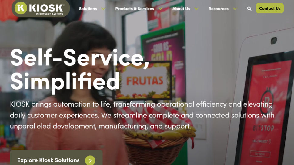 Website screenshot for Kiosk Information Systems