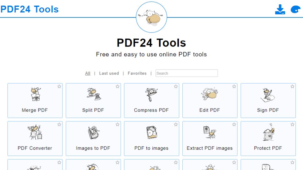 Website screenshot for PDF24.