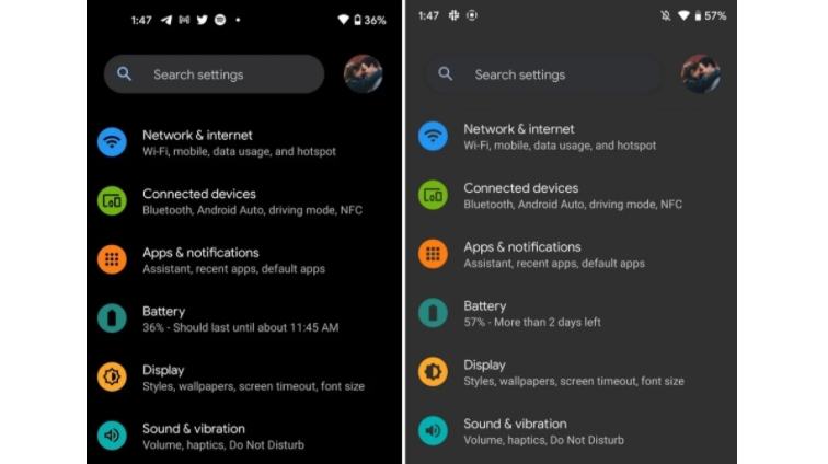 Android 12 dark theme