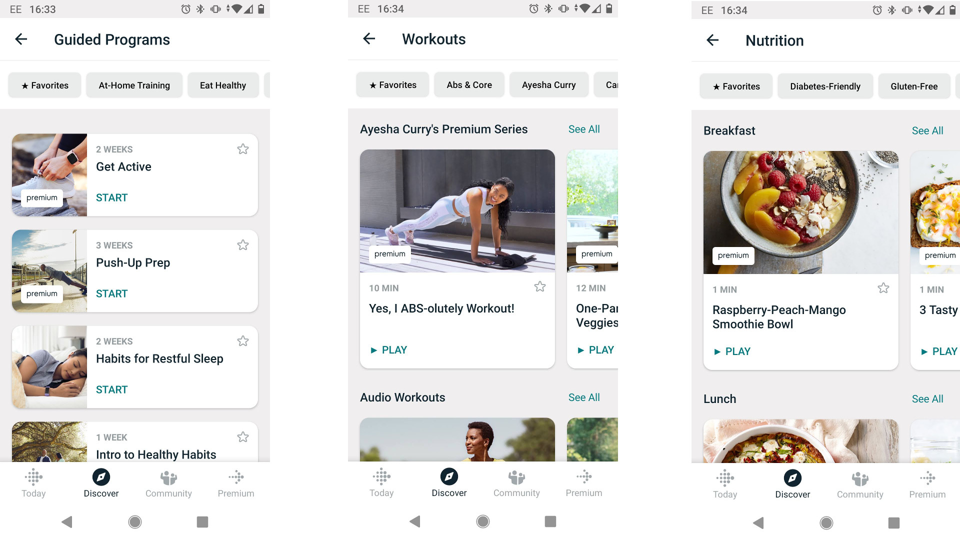 Premium options in the Fitbit app