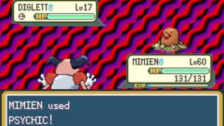 Mr. Mime Battling Diglett in Pok&eacute;mon FireRed and LeafGreen