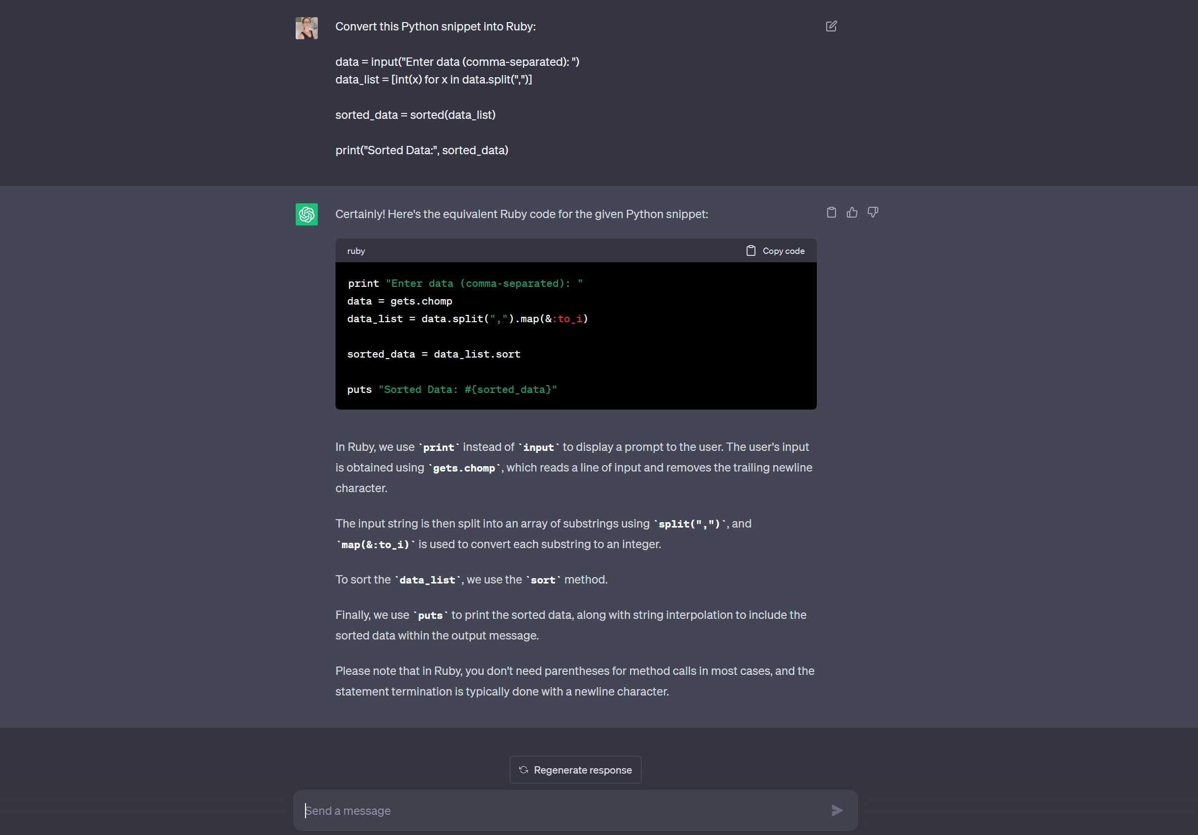 ChatGPT for coding