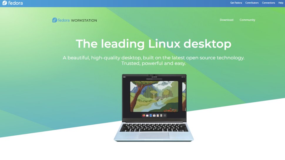 Website screenshot of Fedora Workstation (November, 2025)