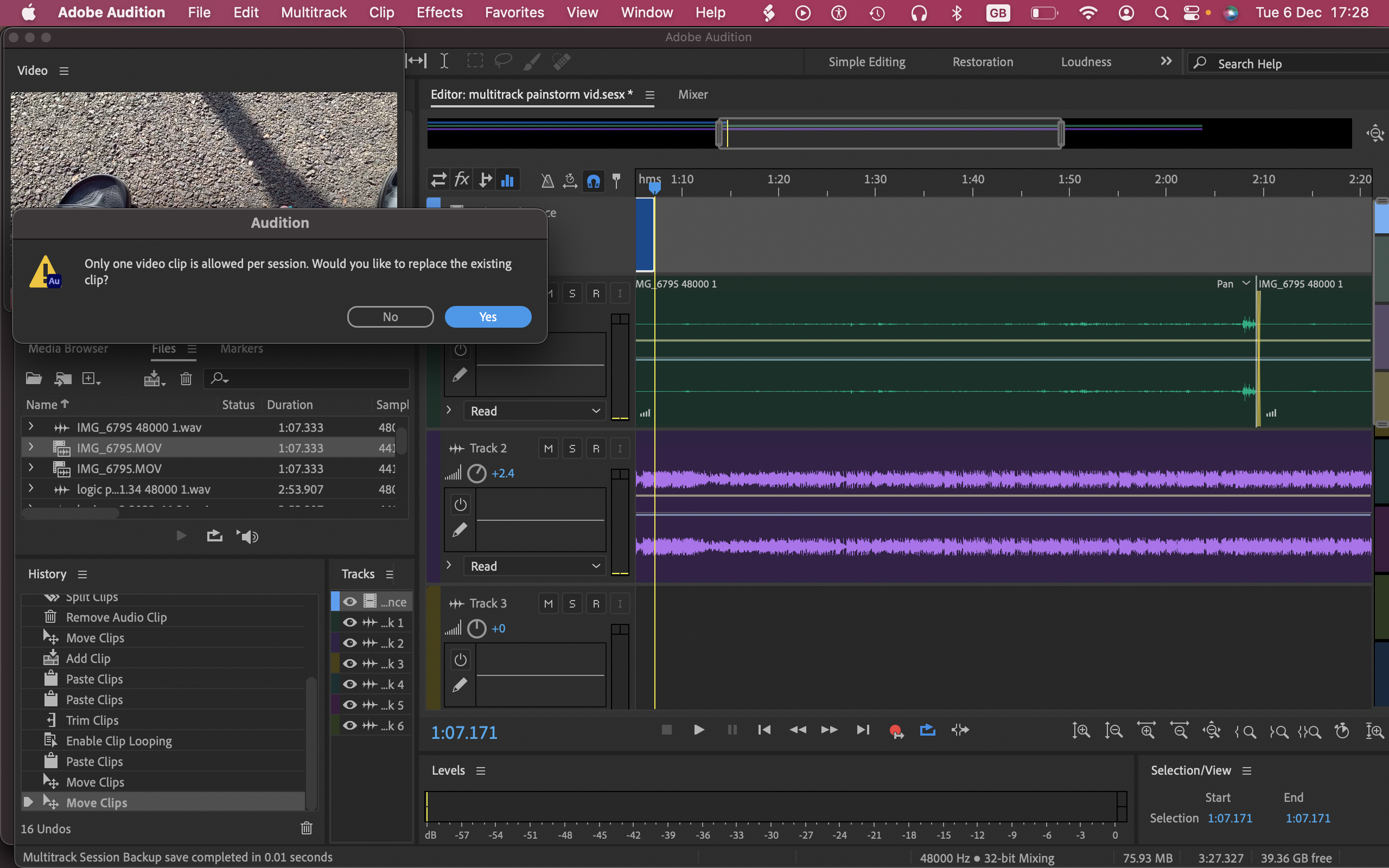 Editing audio in Adobe Audition