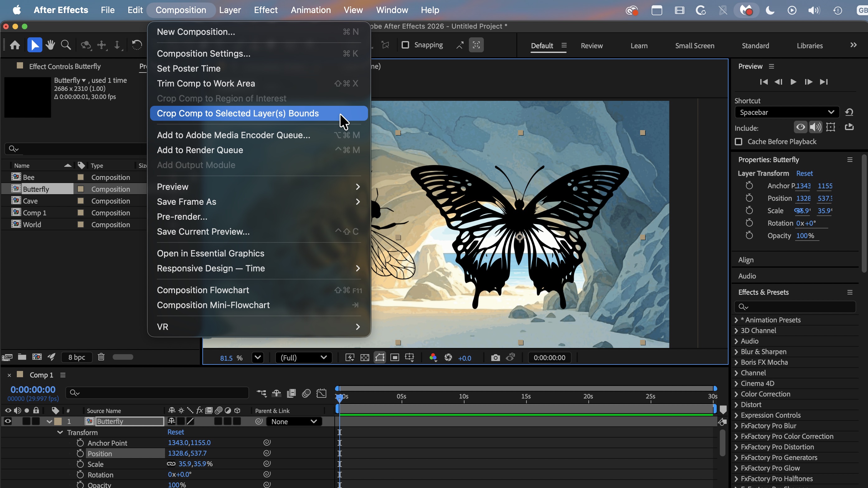 Adobe After Effects 26 during our review process testing the VFX app