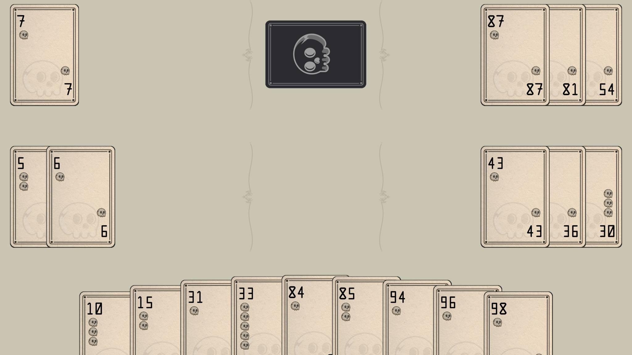 Screenshots showing Game of Skulls on iPad