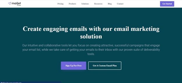 Website screenshot for Mailjet