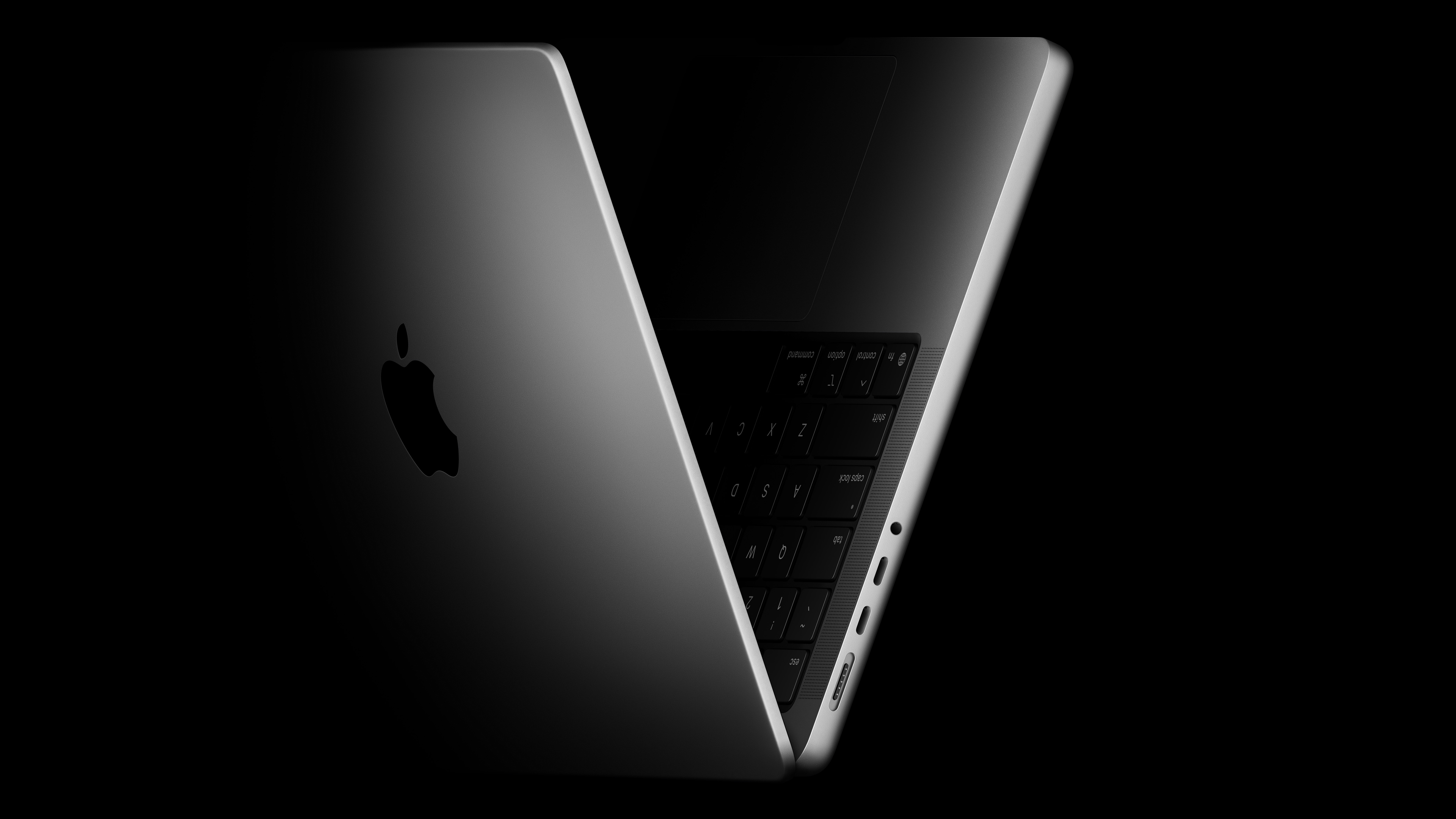 The Apple MacBook Pro M5 on a black background