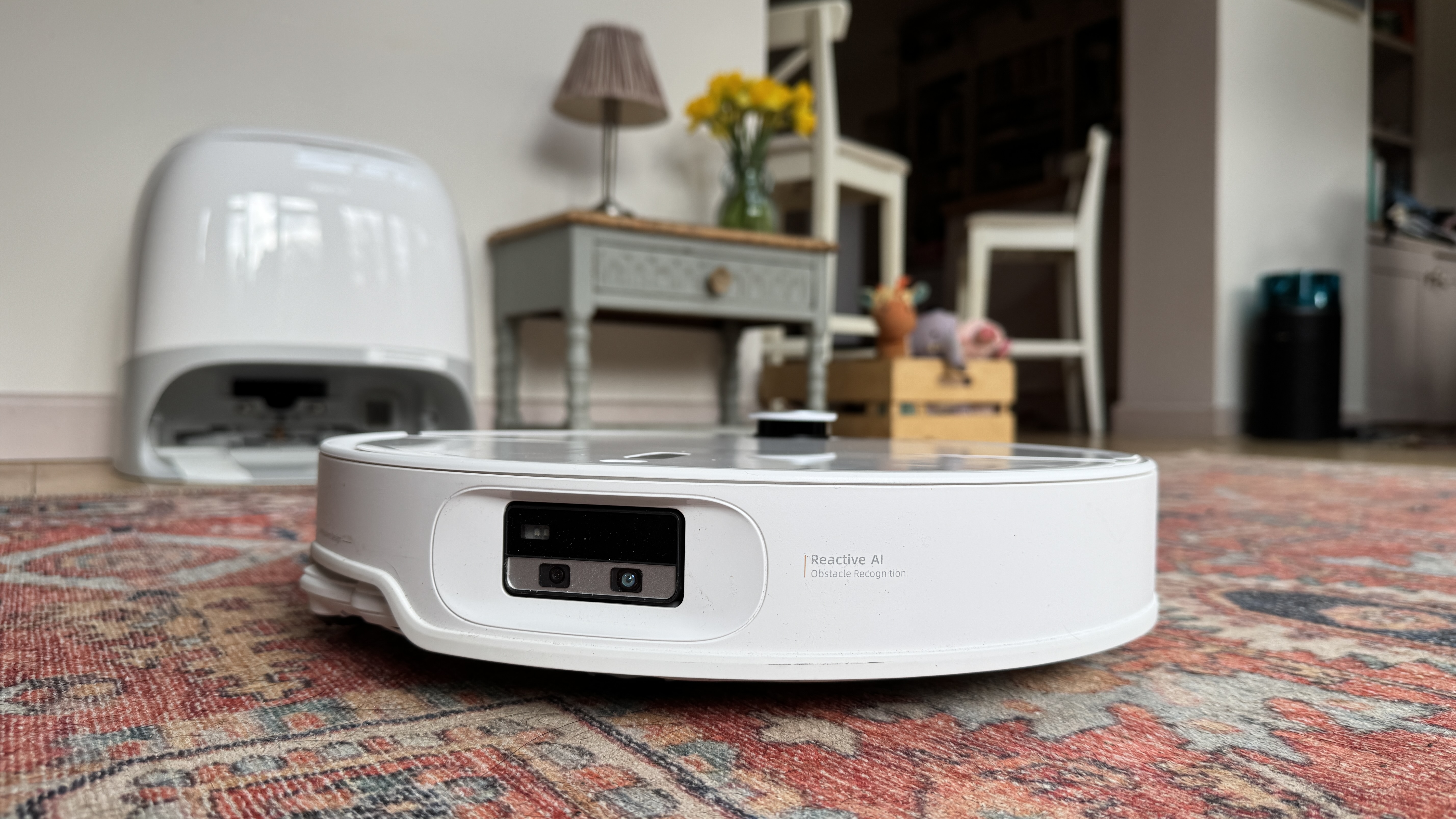 Roborock Qrevo Curv 2 Pro robot vacuum in reviewer's home