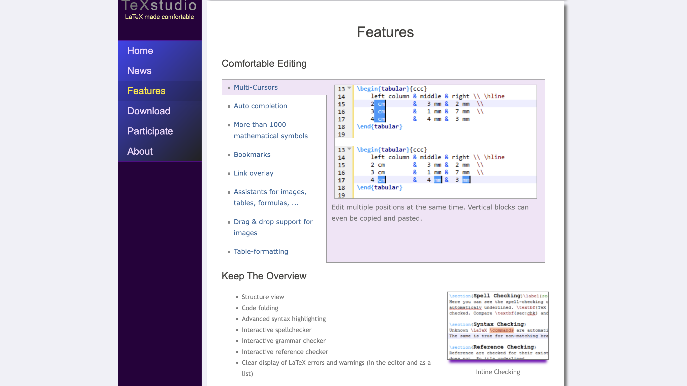 TeXstudio features January 2023