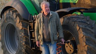 Jeremy puts tyres on a tractor