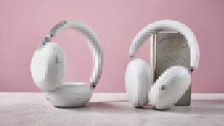 Sony and Sonos headphones next to each other, but they've been pixellated so you can't make out their details