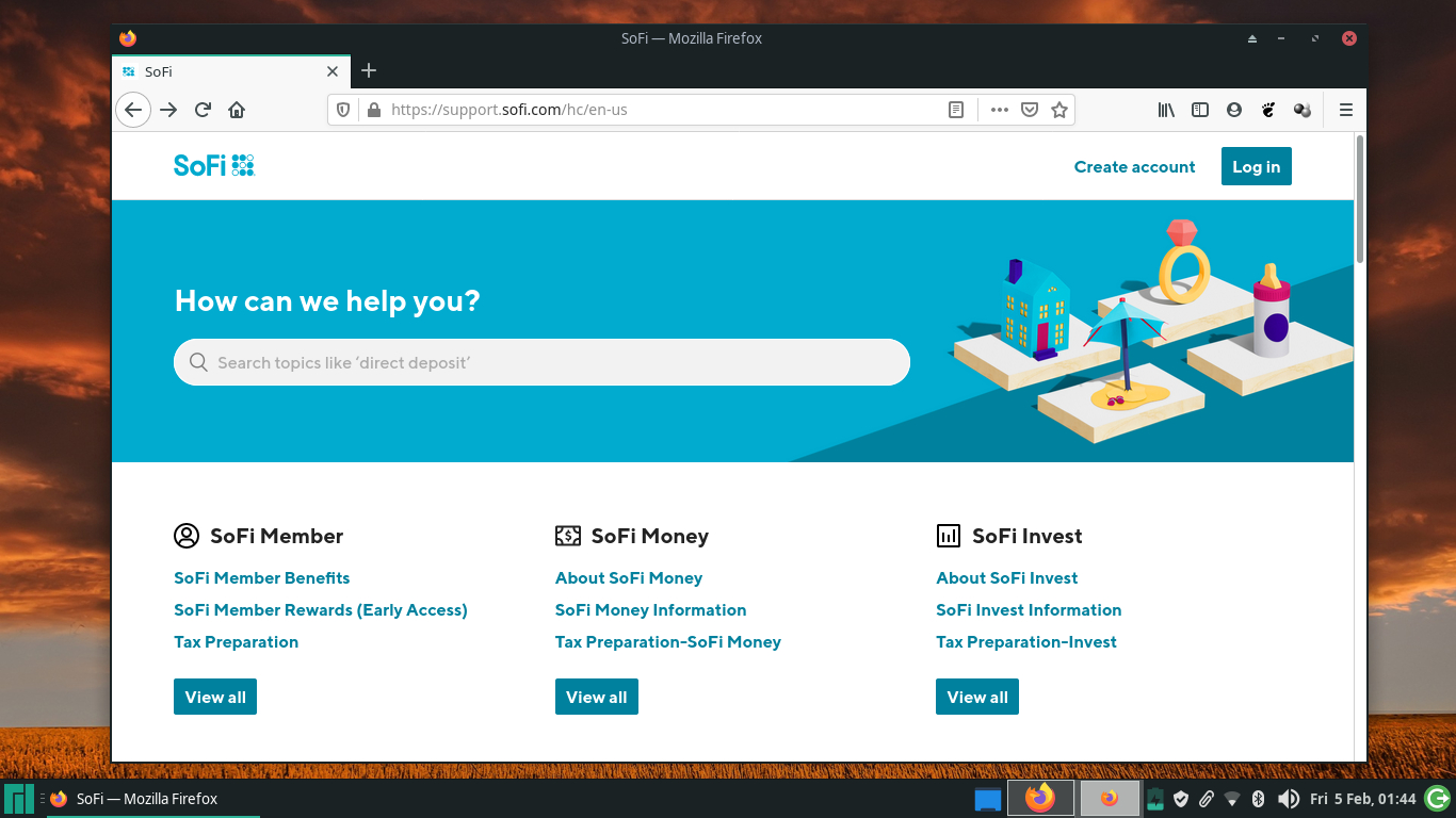 Screenshot of the SoFi Invest platform
