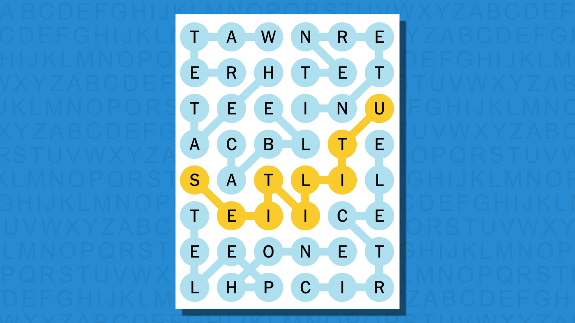NYT Strands answers for game #44 on a blue background