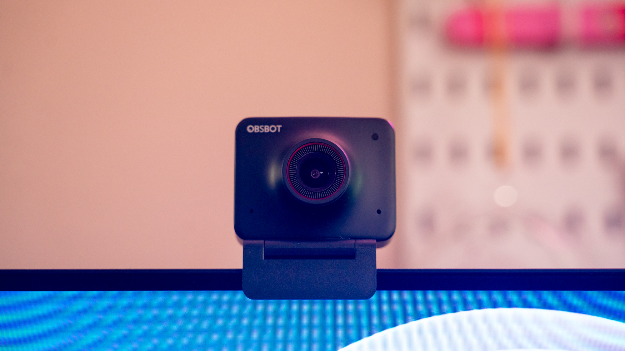 Obsbot Meet 4K mounted on a display