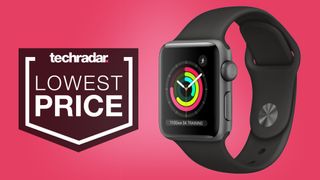 Apple Watch Series 3 on a pink background