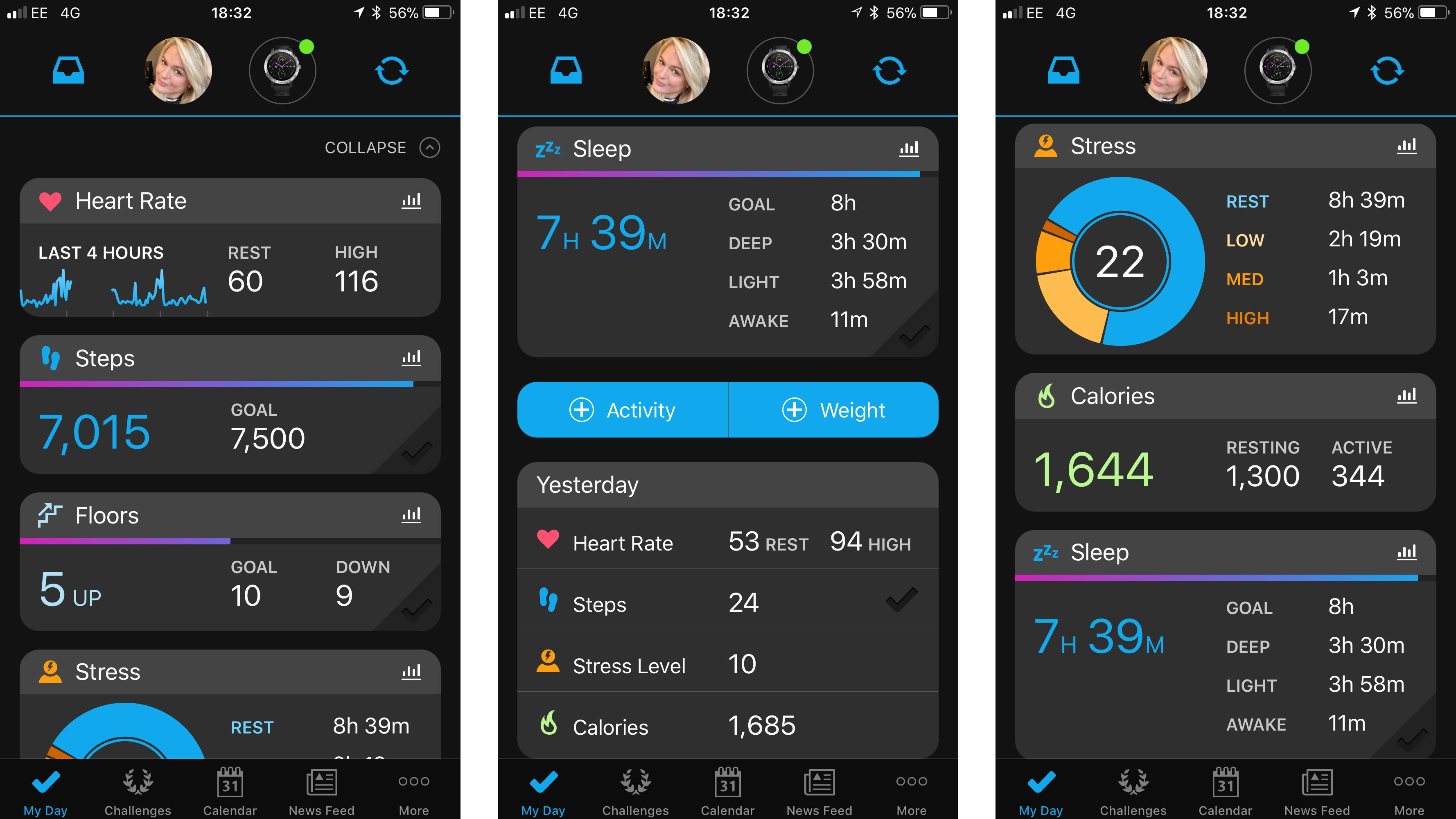 The app allows you to glance at the most important cards of the day, or tap them to find out more.