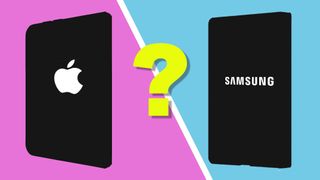 A mock-up image of the iPhone Ultra and Samsung Galaxy Z Fold 8