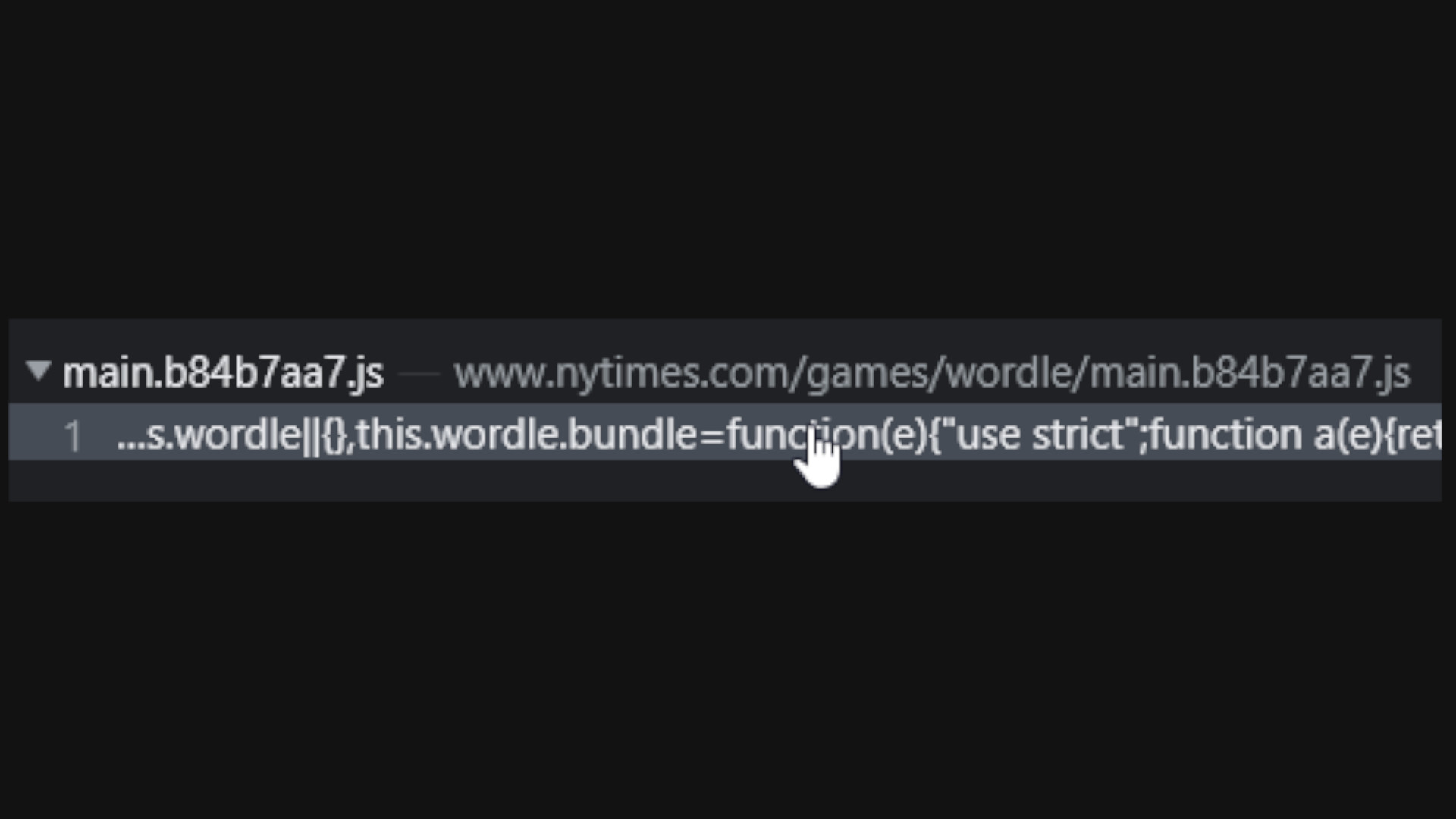 Wordle source code, highlighted