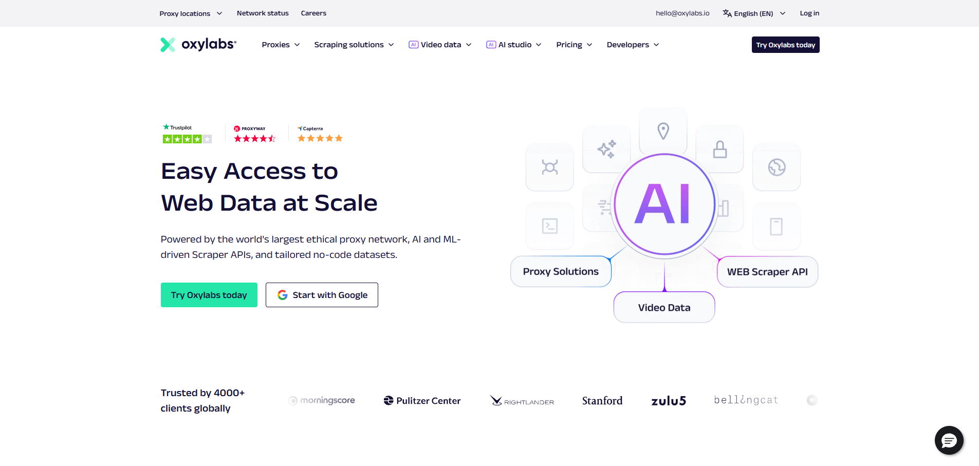 Oxylabs website