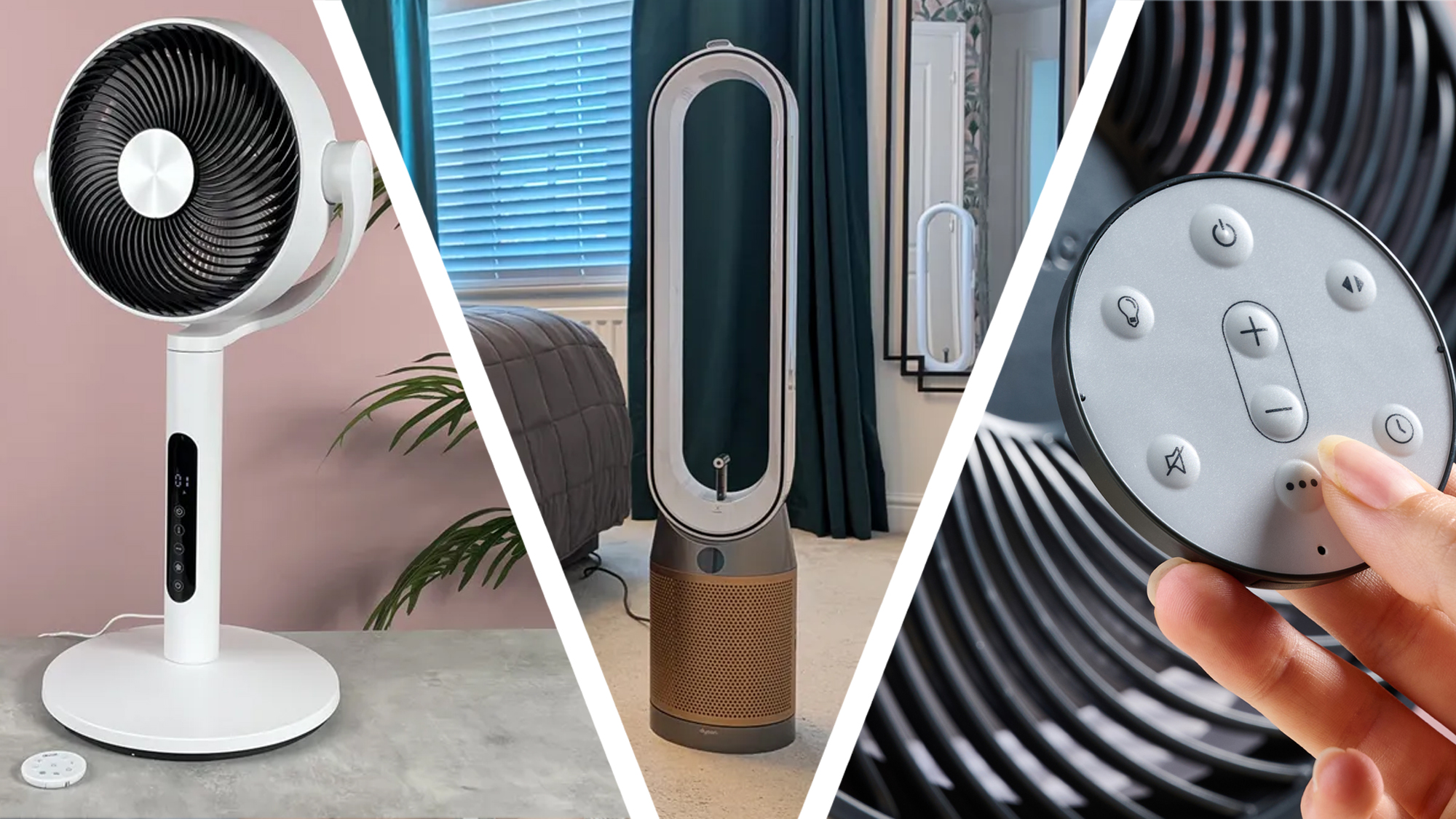 Split image of three cooling fans