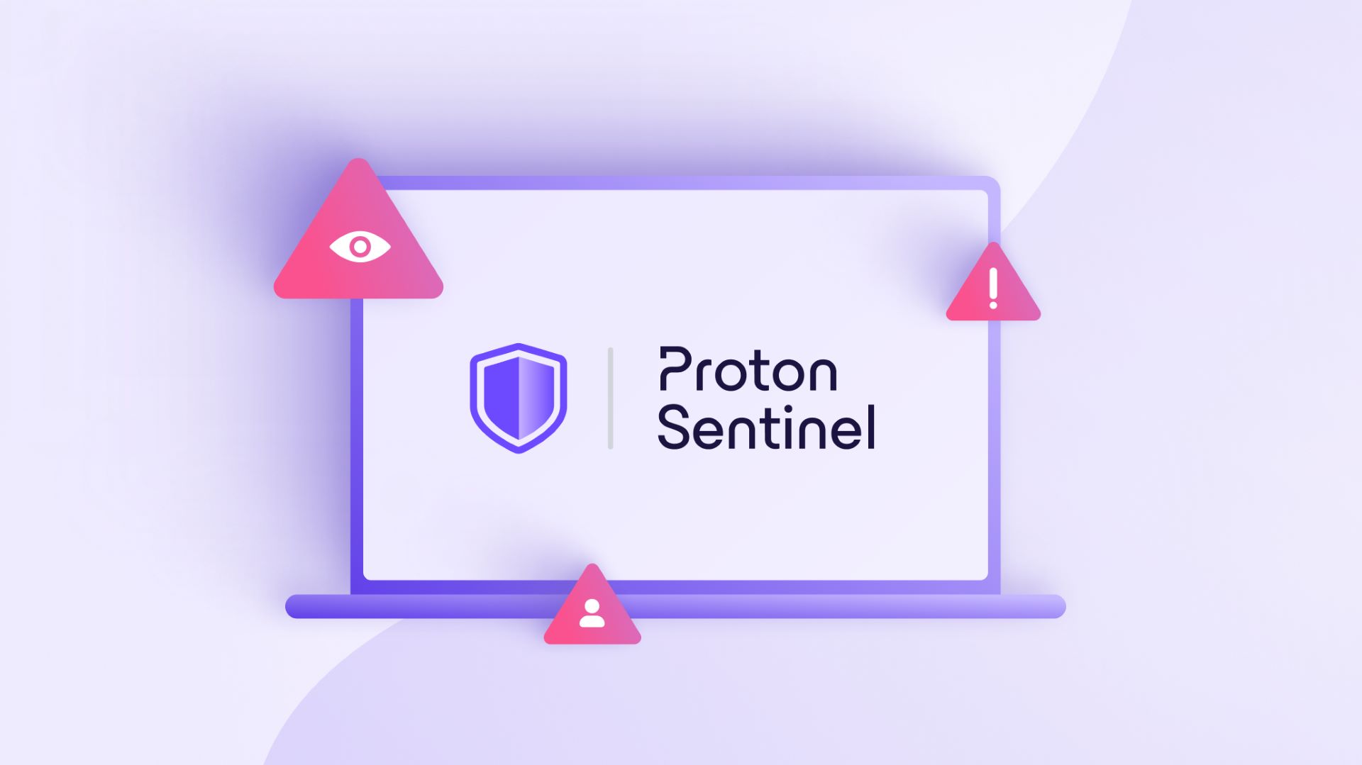 Proton Sentinel logo on laptop screen iconographic image