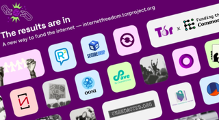 Tor Project's fundraising results, promo images with logos of projects receiving the funds