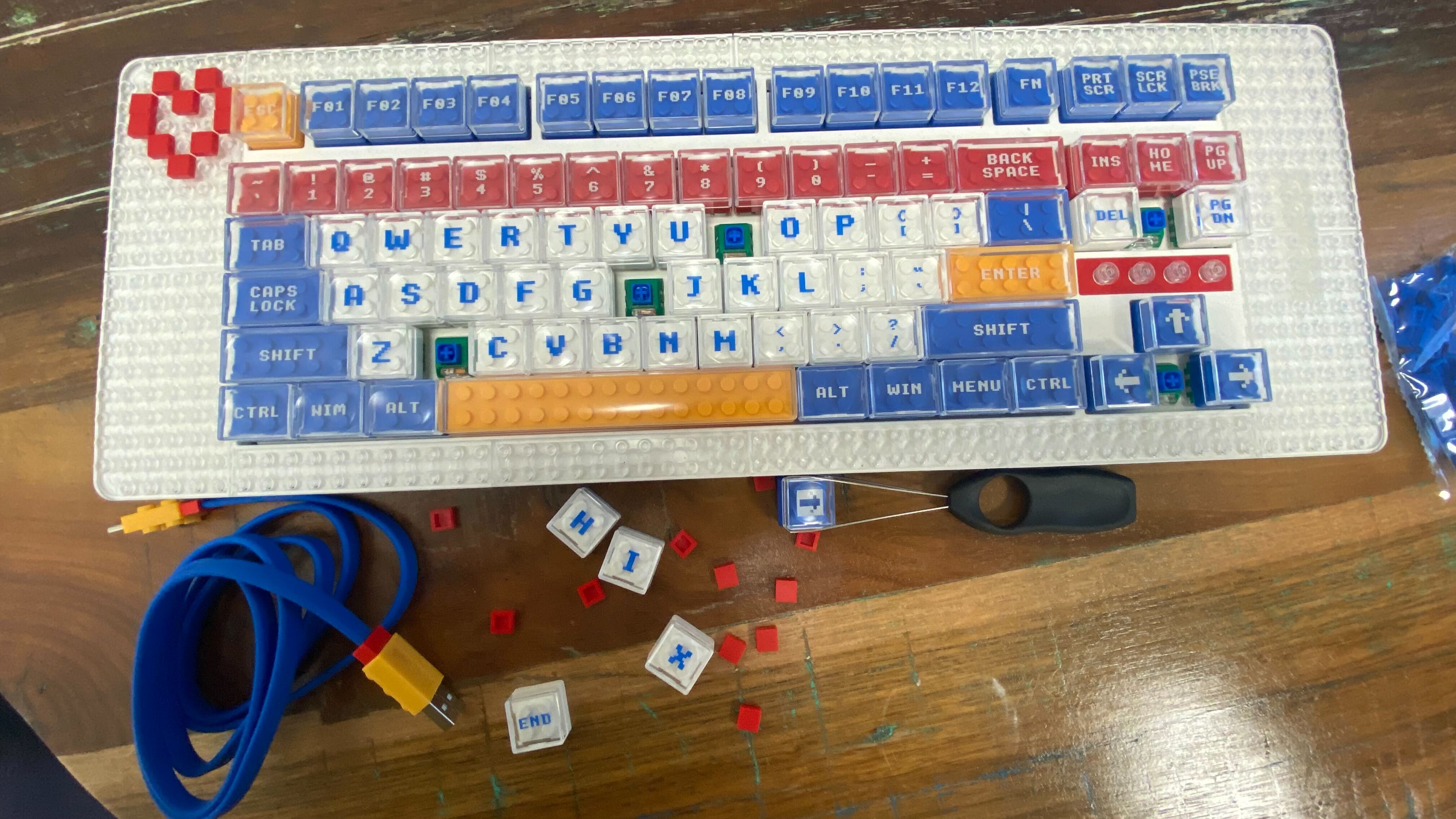 Front view of keyboard