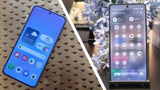 The Samsung Galaxy A57 on the left and Samsung Galaxy S26 Ultra on right.