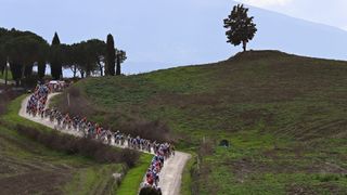 Photo showing a leg of the men's Strade Bianche from 2024