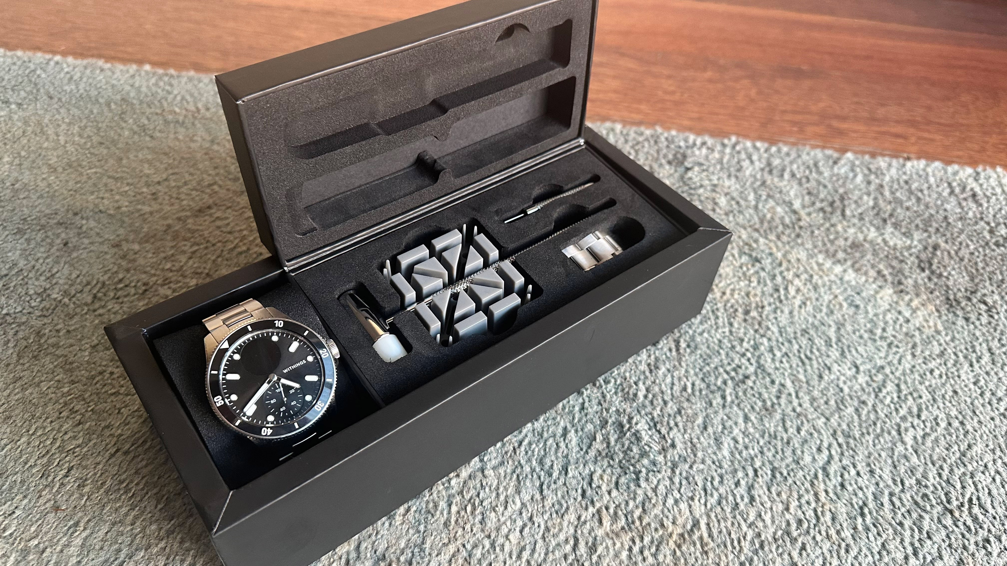 Withings ScanWatch Nova in box with accessories